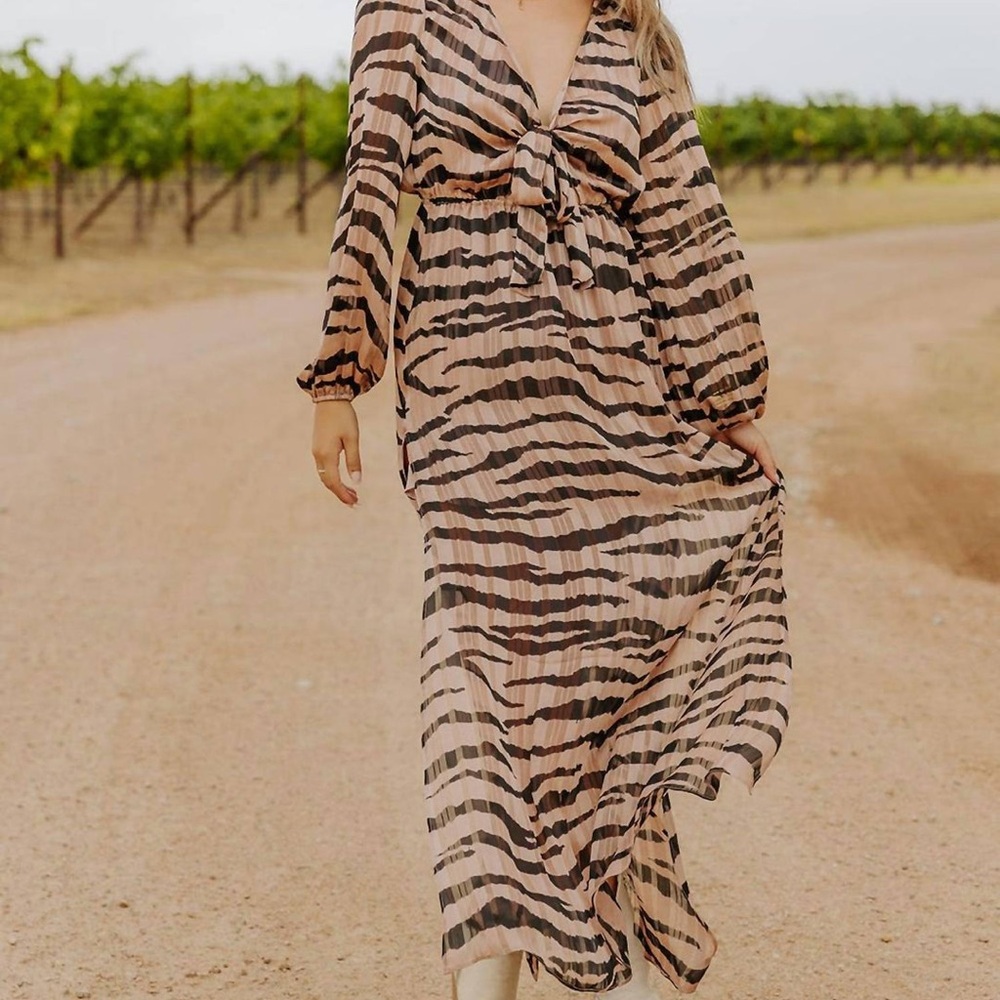 NWT BUDDY LOVE Desirae Long Sleeve Maxi Dress In Stampede